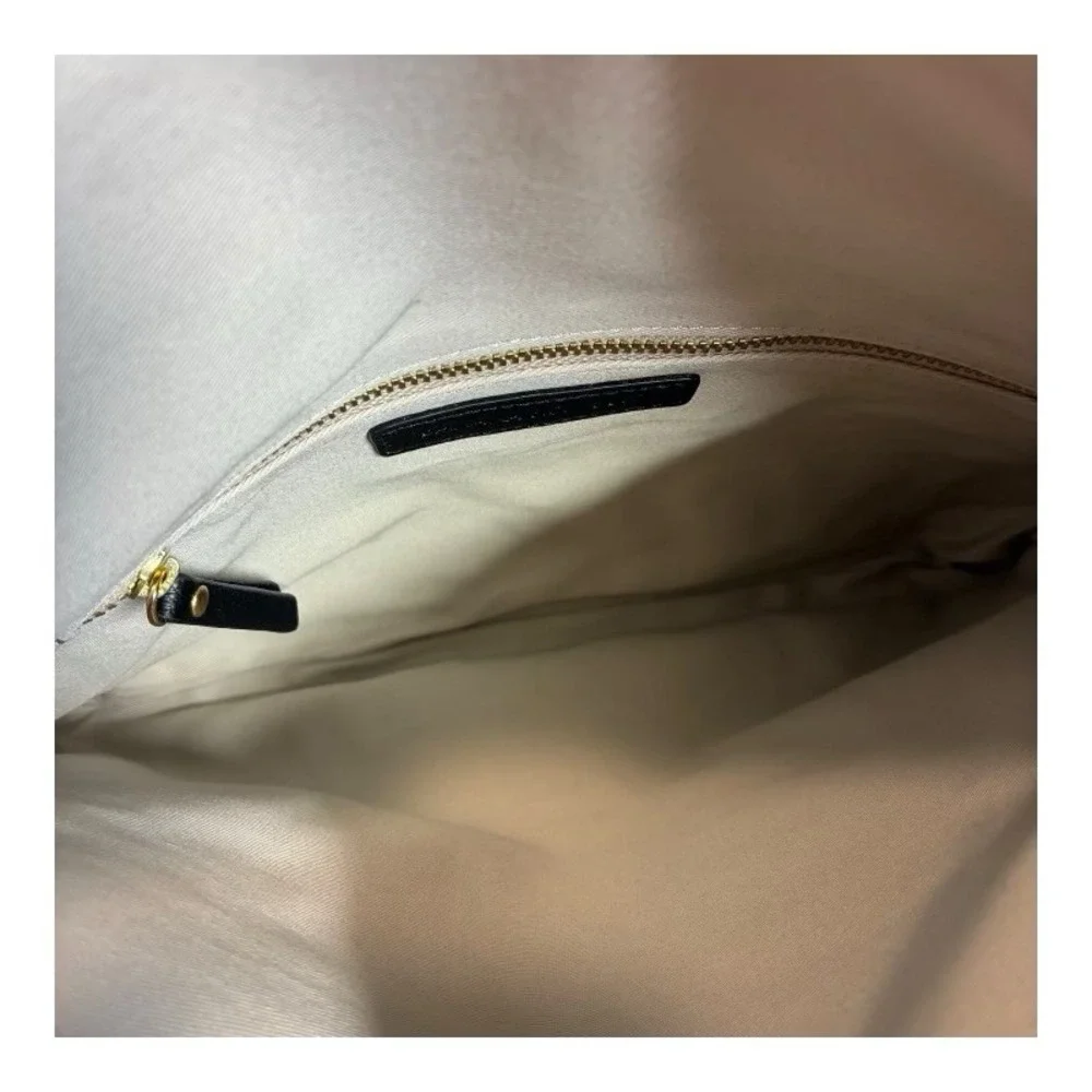 BANANA REPUBLIC Black Leather Make Up Accessory Bag Pouch‎ NWT